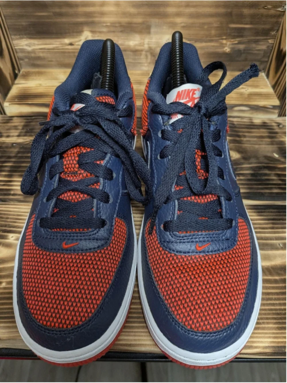Nike Air Force 1 Low Shoes Youth Size 6Y Blue Red Leather Sneakers 744988-601